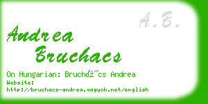 andrea bruchacs business card